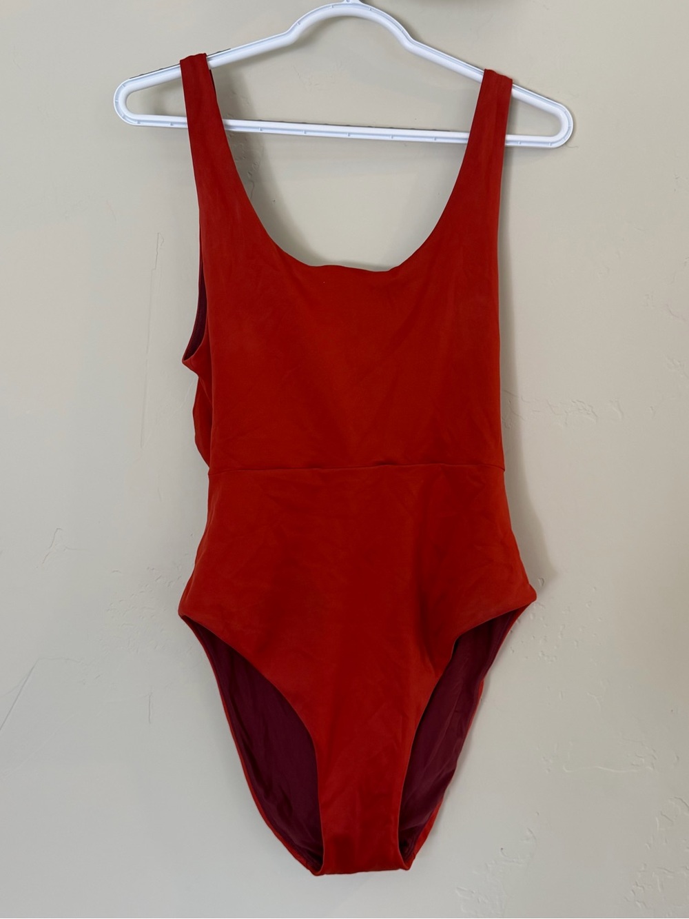 Left on Friday Red Double Scoop One-Piece Swimsuit